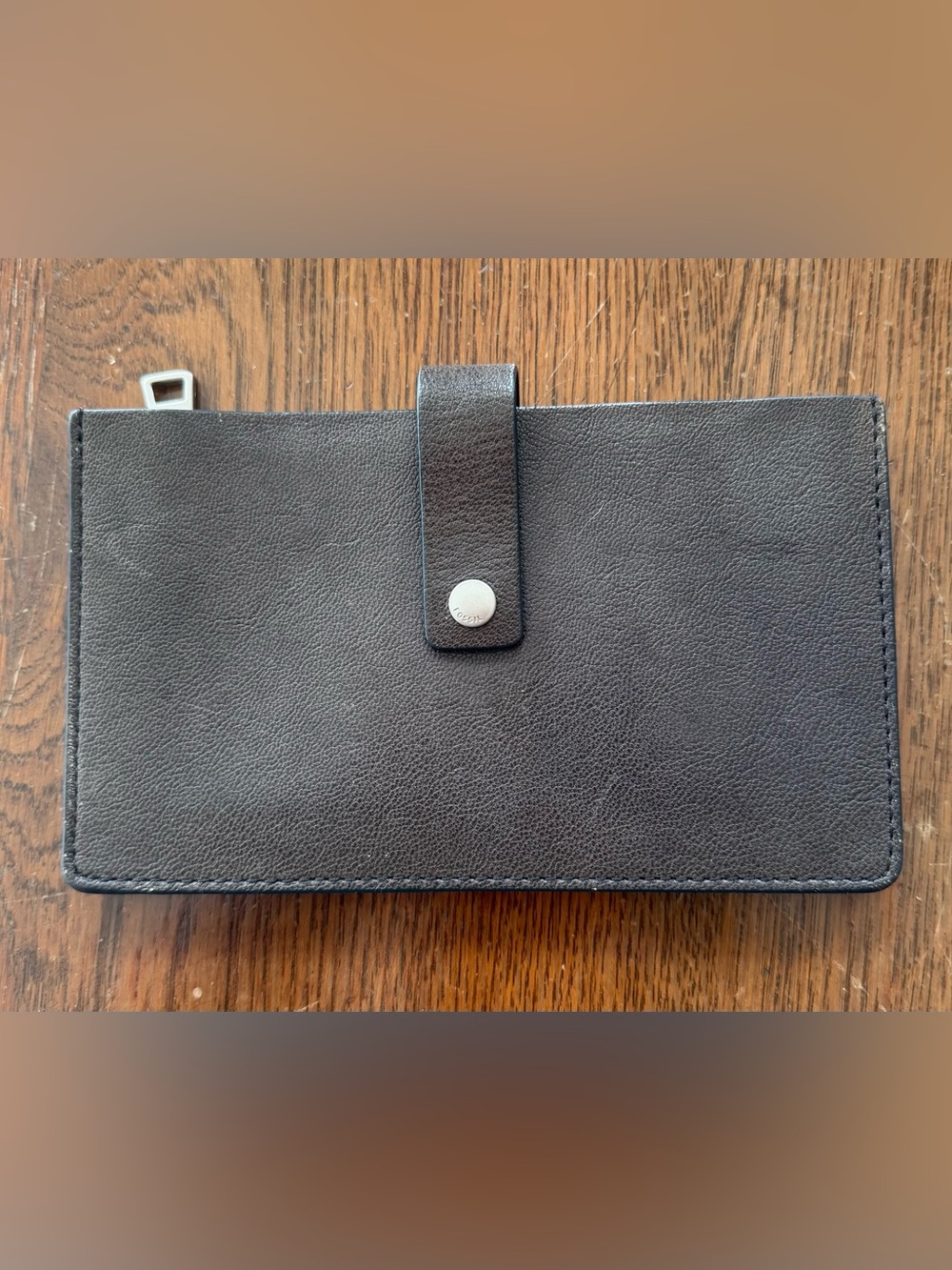 FOSSIL Slim wallet!!  Black Pebbled Leather with multi-coloured interior!